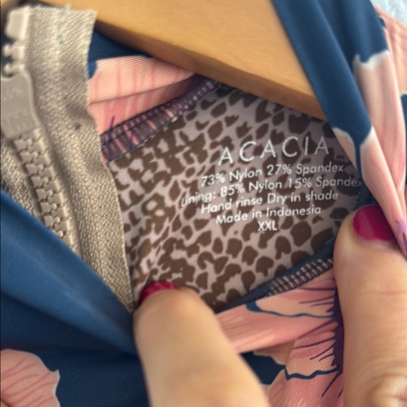 Acacia Swimwear Pink Floral Long Sleeve Blouse Kids XXL - Picture 3 of 4